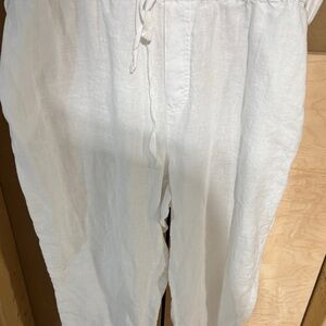 Caslon White Linen Drawstring Chinos
